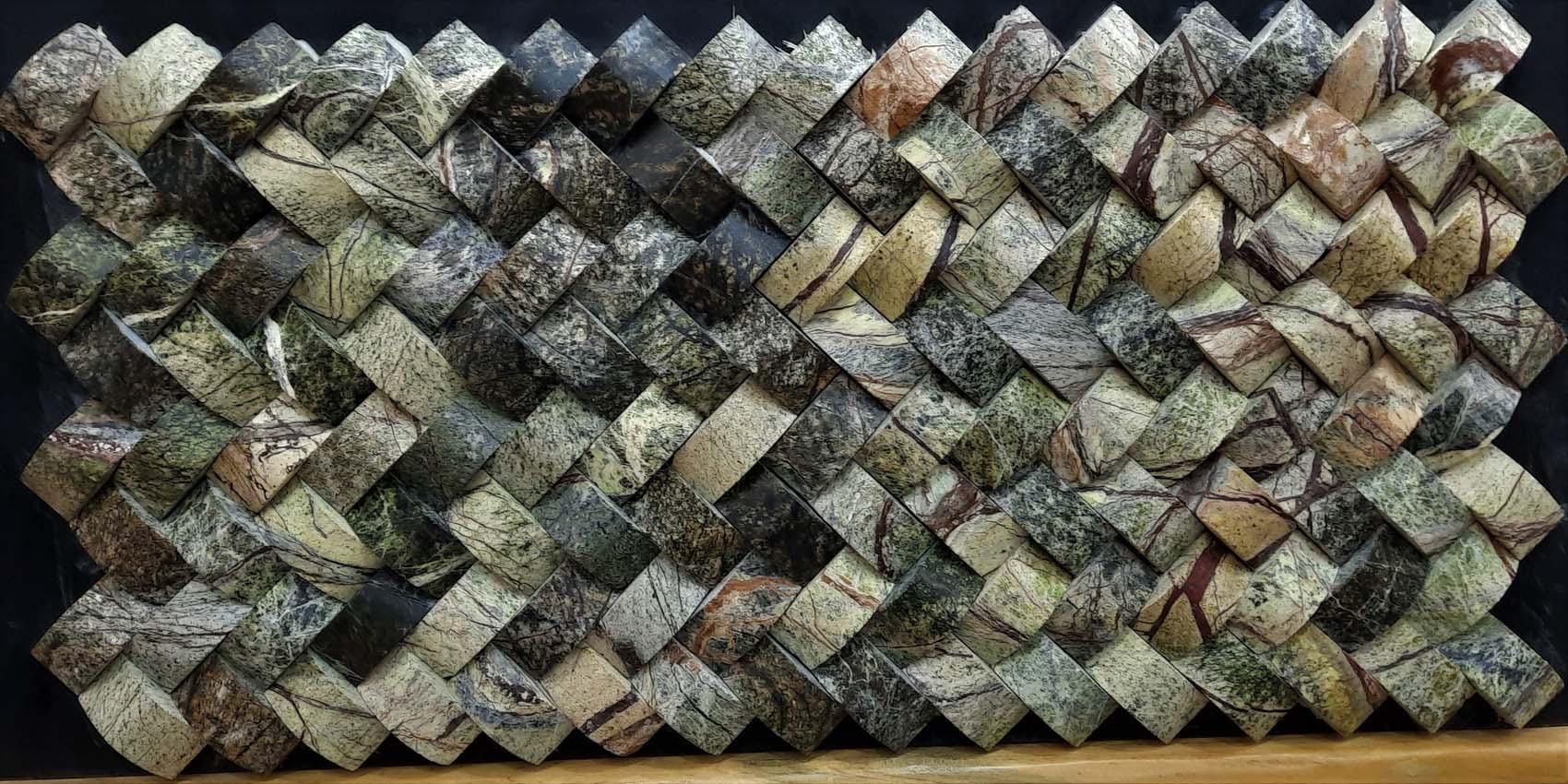Forest Green Marble 3D Cladding Stone Tile Design for Home Decor